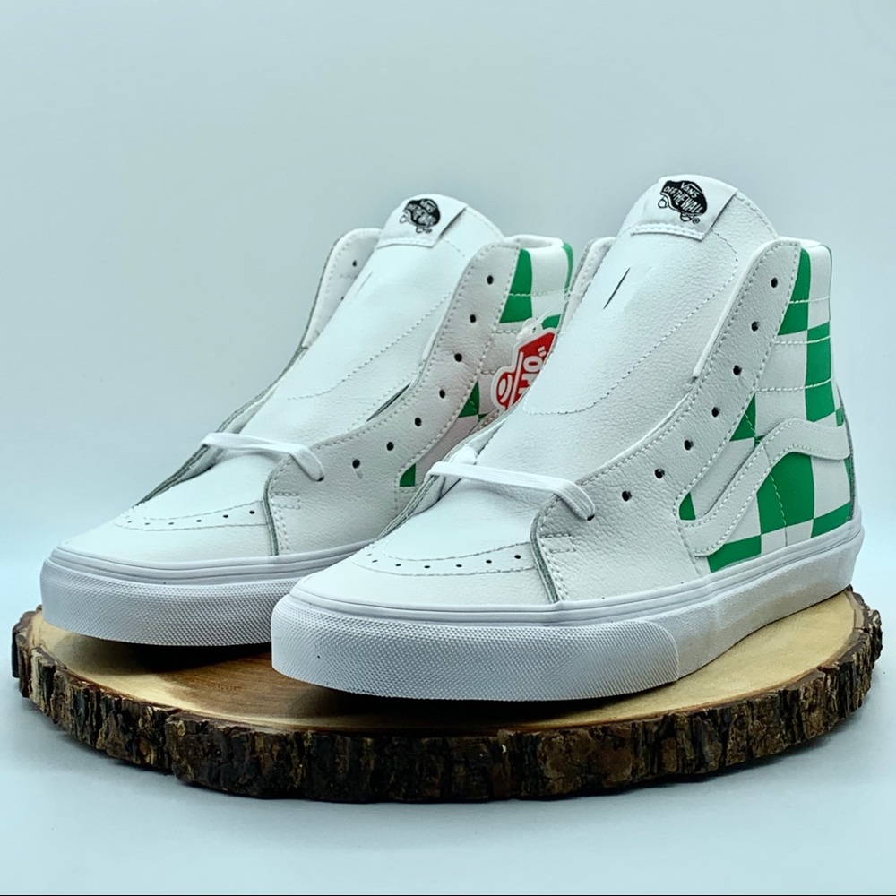 VANS UNISEX Sk8 Hi Leather Check  Men 8 Wom 9.5 - Picture 2 of 8